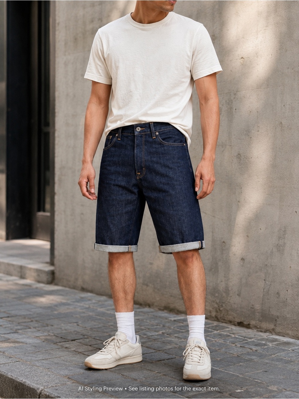 G-Star Raw A-Crotch Denim Shorts Dark Blue Longline W31